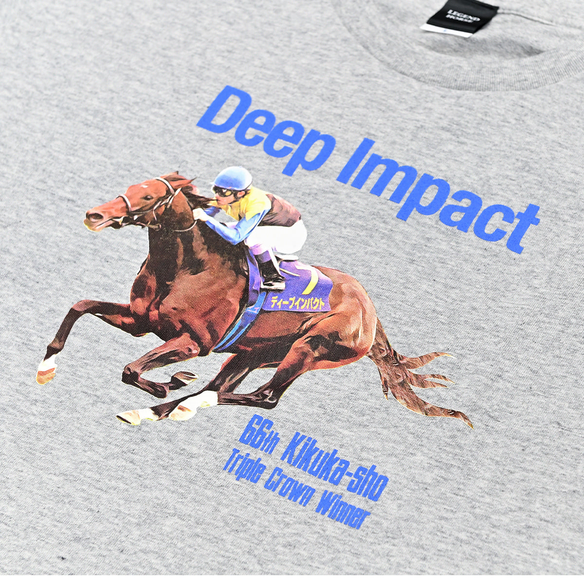 LEGEND HORSEシリーズ第3弾「菊花賞」ディープインパクト ロングTシャツ|杢グレー