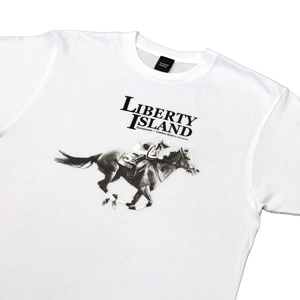 LEGEND HORSEシリーズ第7弾「オークス」リバティアイランドTシャツ|ホワイト