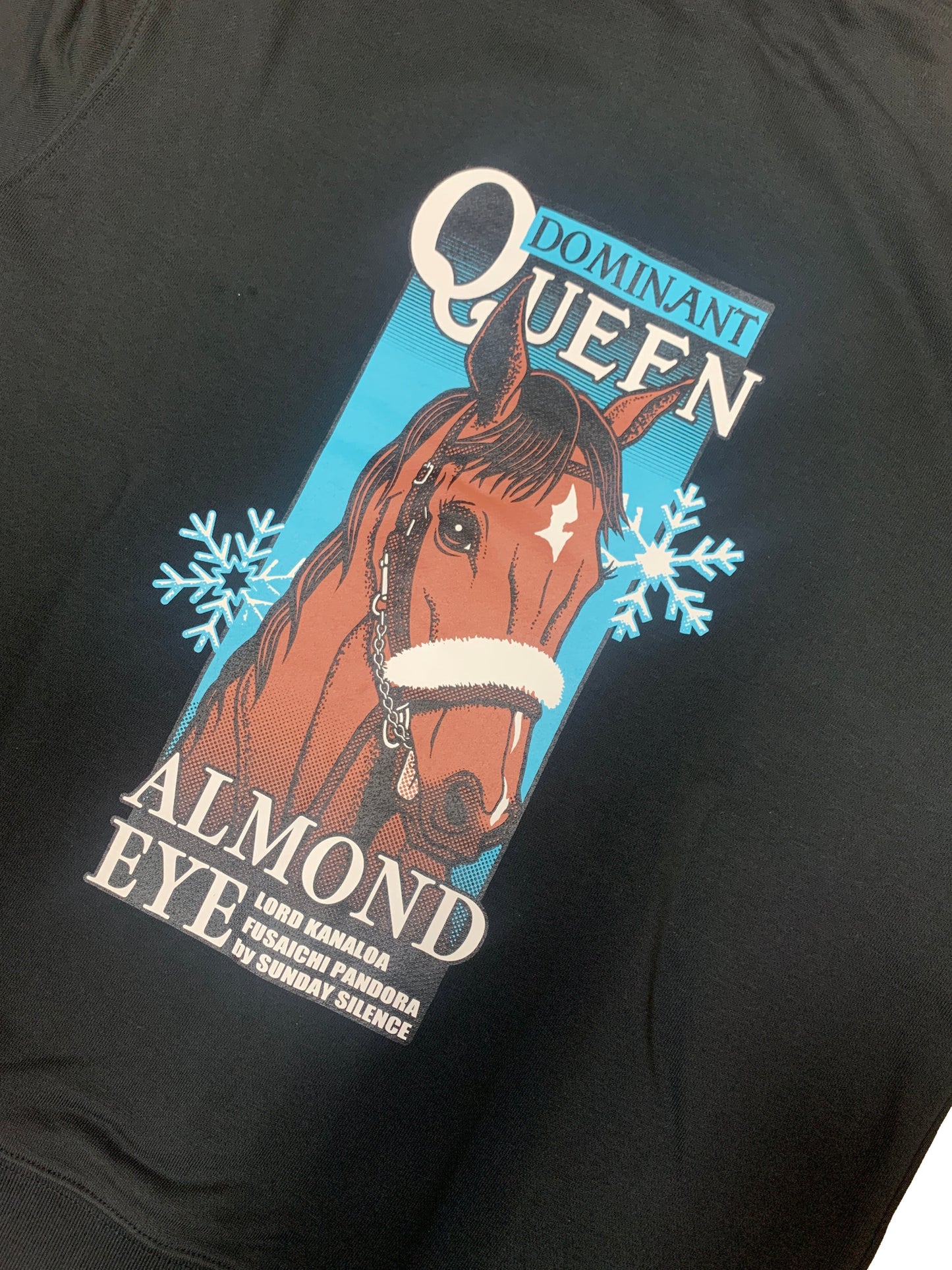 LEGEND HORSEシリーズ第10弾 アーモンドアイ プルオーバーパーカー|ブラック