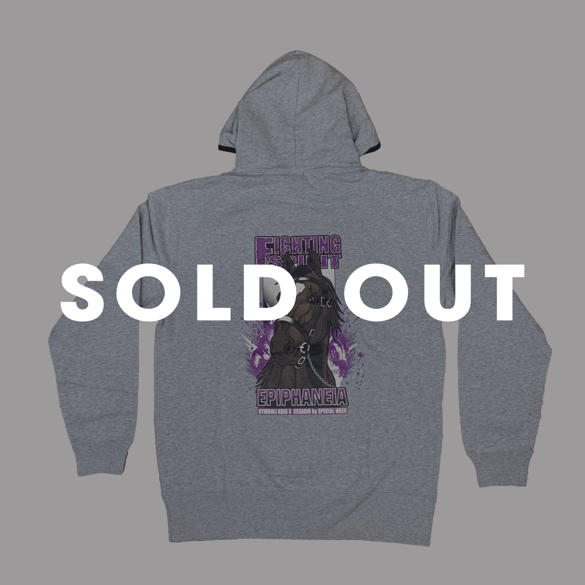 LEGEND HORSEシリーズ第10弾 エピファネイア プルオーバーパーカー|ミックスグレー / ブラック