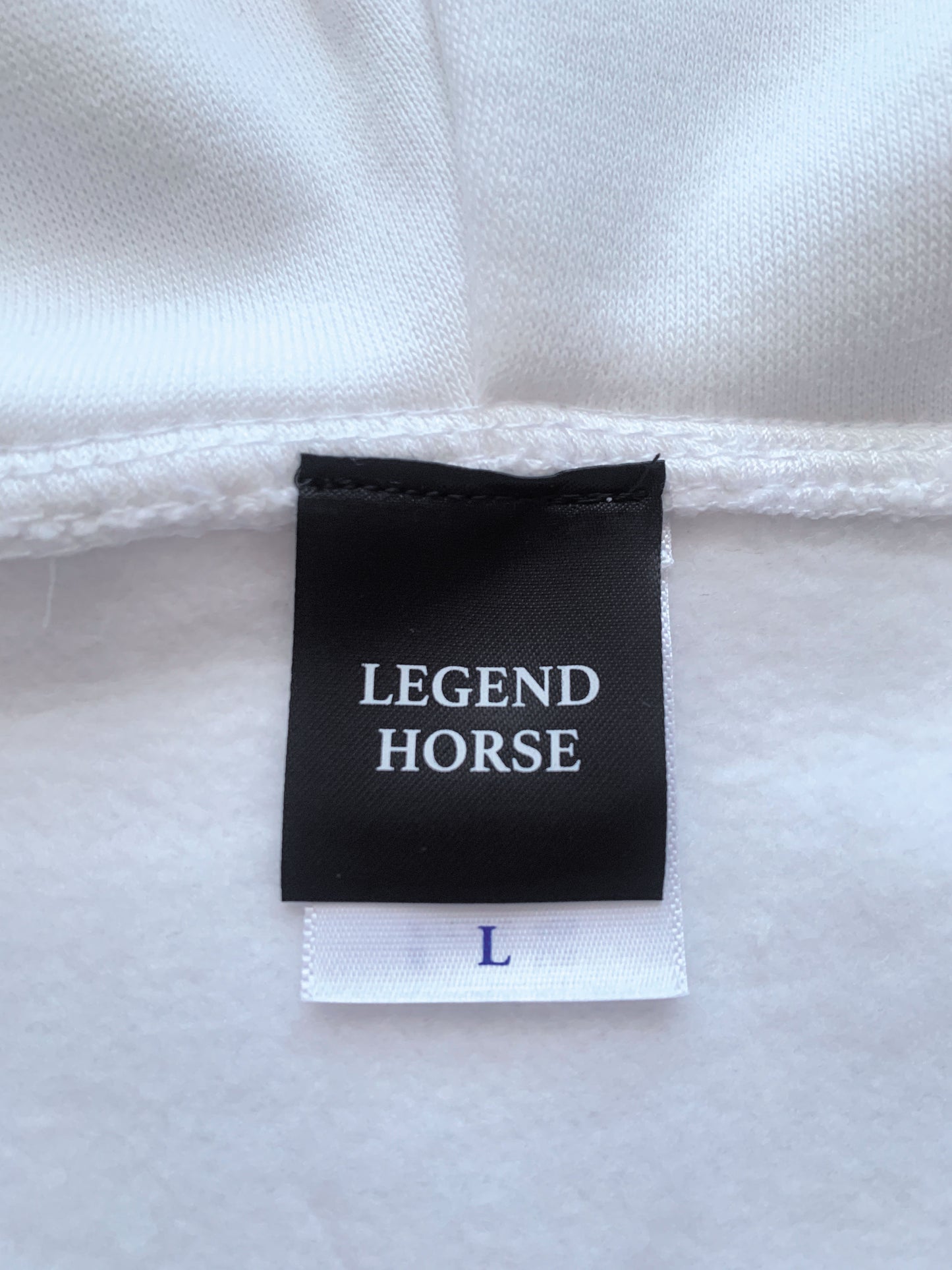 LEGEND HORSEシリーズ第11弾 ドウデュースフルジップパーカー(裏起毛)「イラスト」|ホワイト
