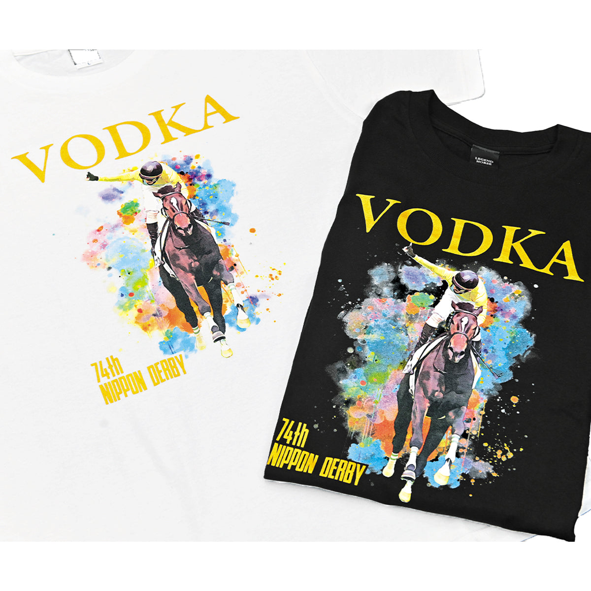 LEGEND HORSEシリーズ第1弾 「日本ダービー」 ウオッカ Tシャツ|Black