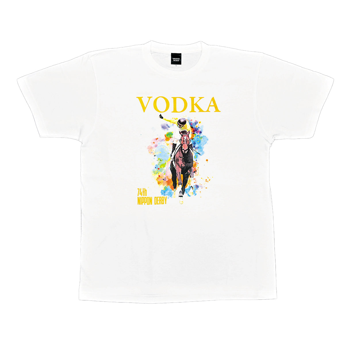 LEGEND HORSEシリーズ第1弾 「日本ダービー」 ウオッカ Tシャツ|White
