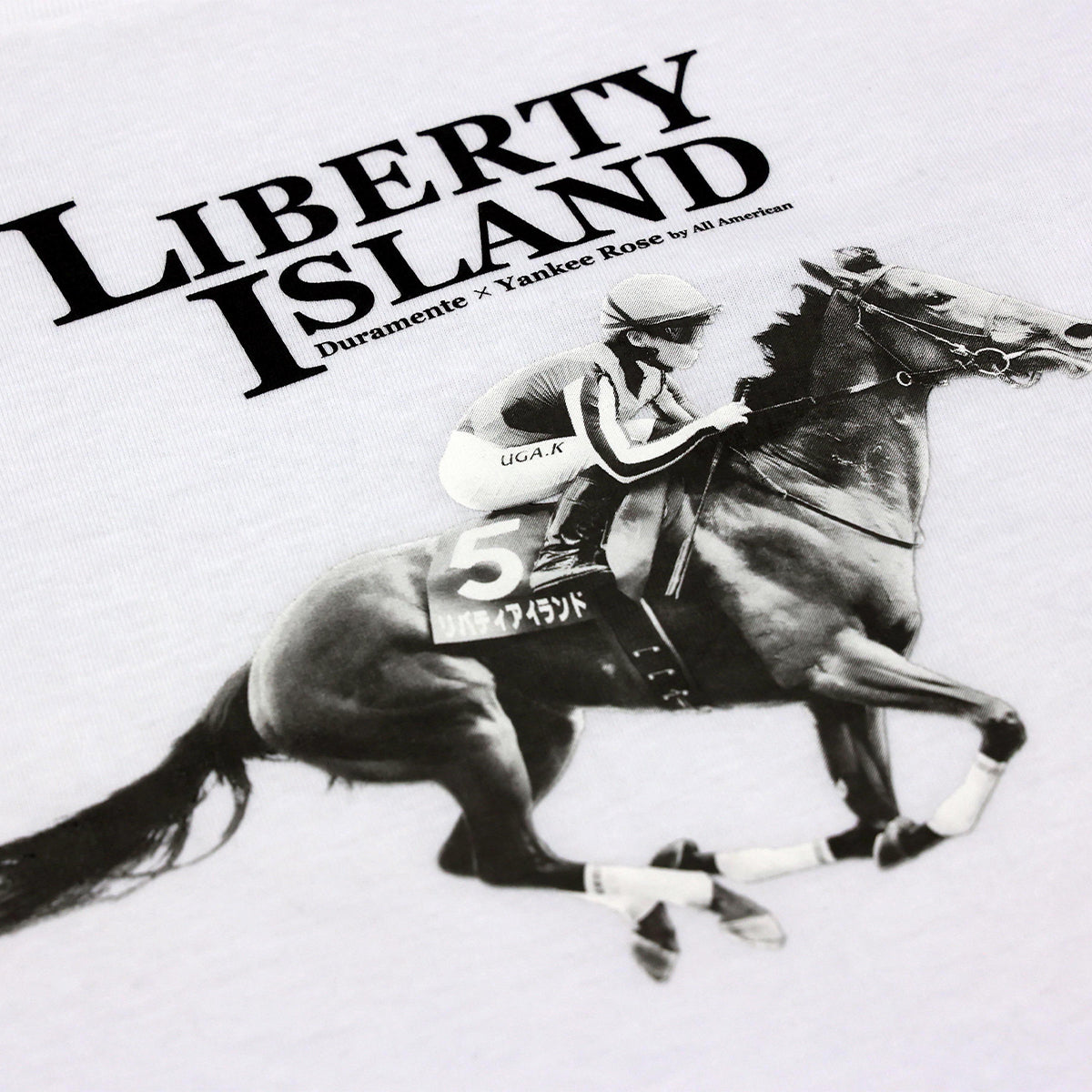 LEGEND HORSEシリーズ第7弾「オークス」リバティアイランドTシャツ｜ホワイト