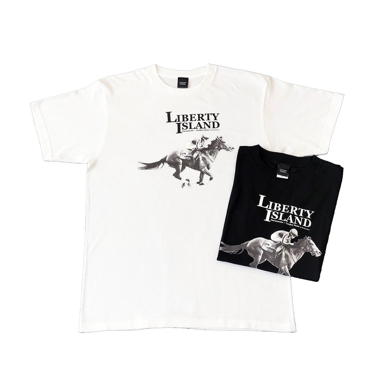 LEGEND HORSEシリーズ第7弾「オークス」リバティアイランドTシャツ｜ホワイト