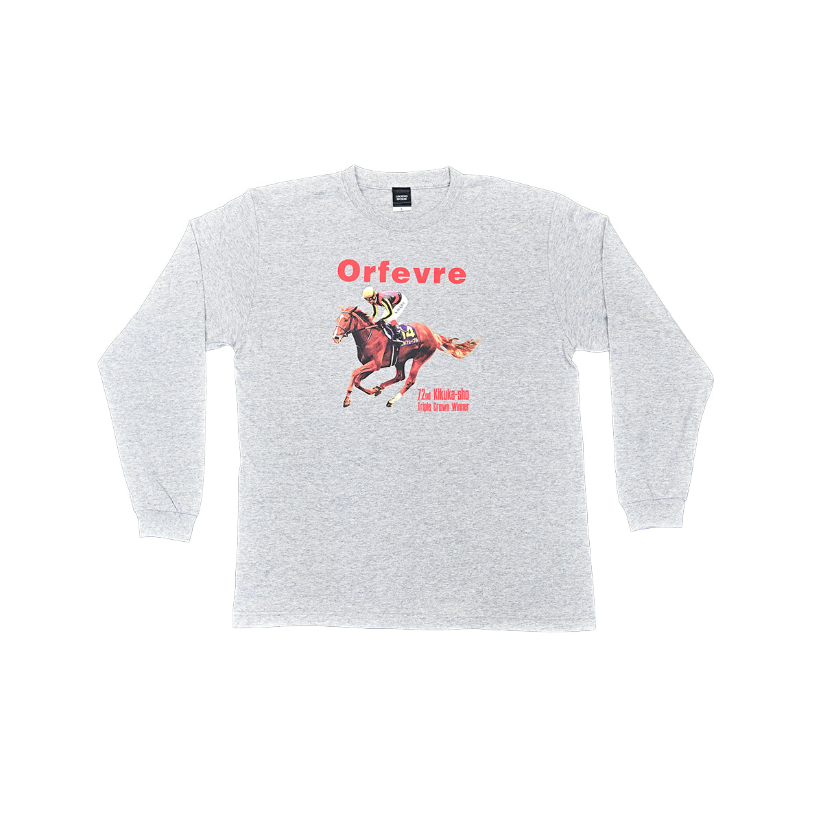 「菊花賞 LEGEND HORSE オルフェーヴル」ロングTシャツ（グレーL） LEGEND HORSEシリーズ第3弾「菊花賞」オルフェーヴル ロングT